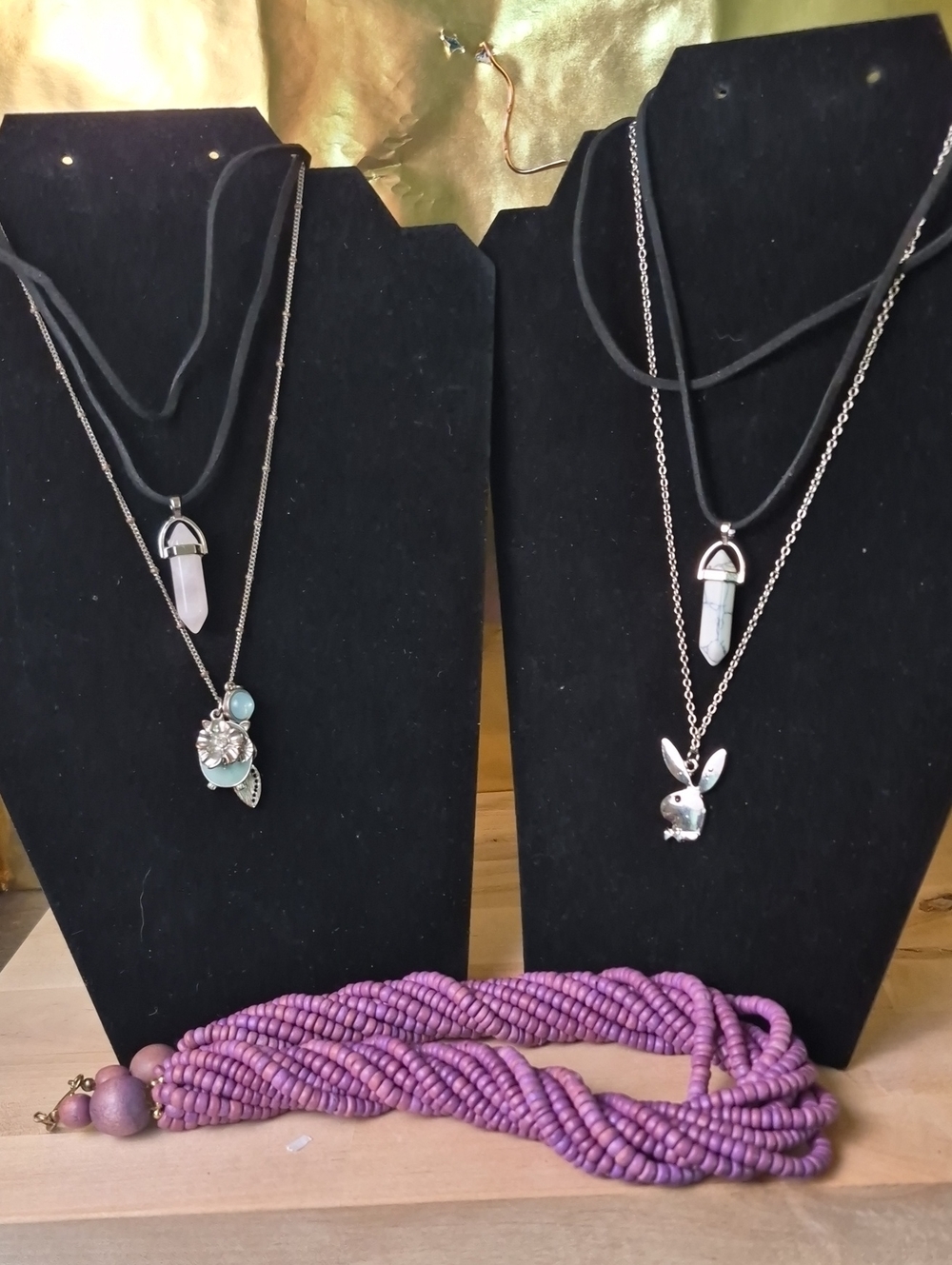 Silver Bunny & Crystal Pendant  Necklaces